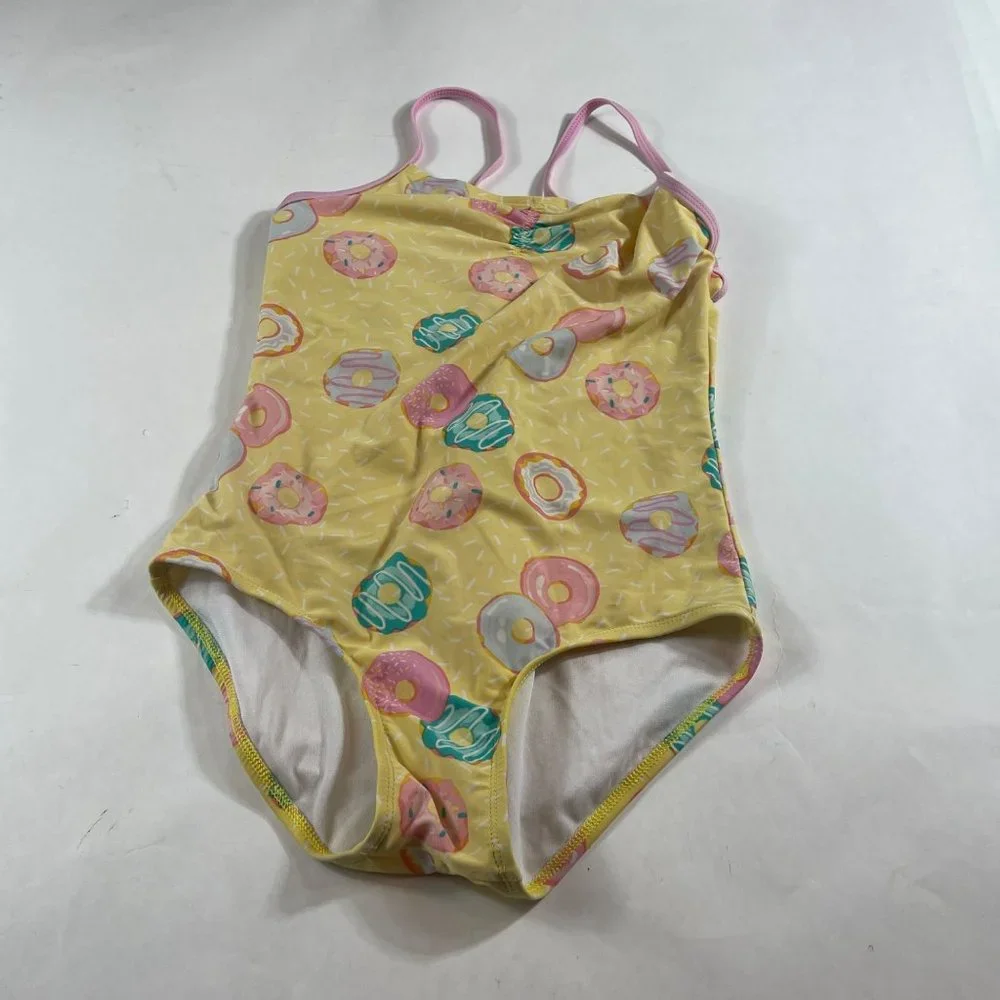 Crown & Ivy™ Girls‎ 14 Yellow Donut One Piece Swimsuit